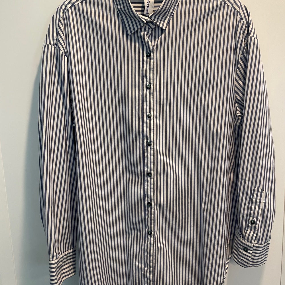Mother Oxford Size 3 Blue/White Blouse